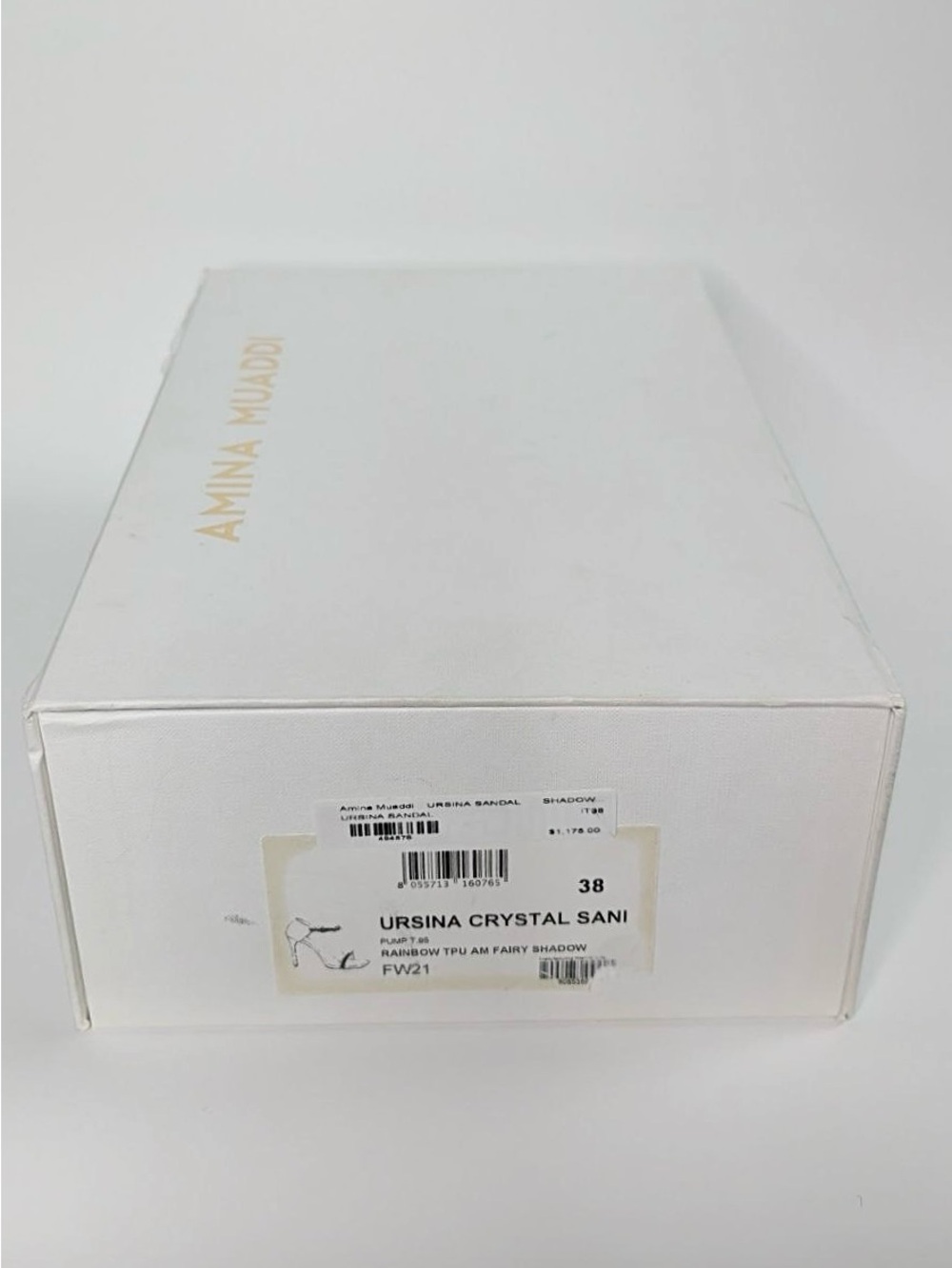 NWT Amina Muaddi Ursina Crystal Heels Sandals Rainbow IT 38 NIB Authentic - Picture 16 of 16